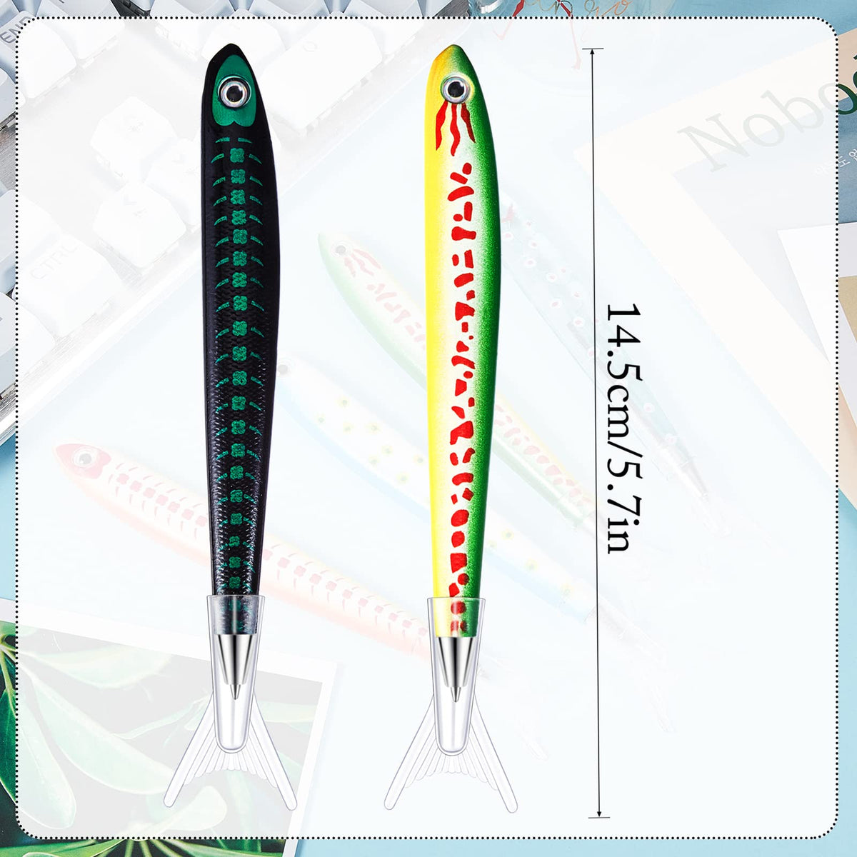 Outus 50 Pieces Fish Pens Fishing Birthday Party Favors Decoration Writing Ballpoint Pens for