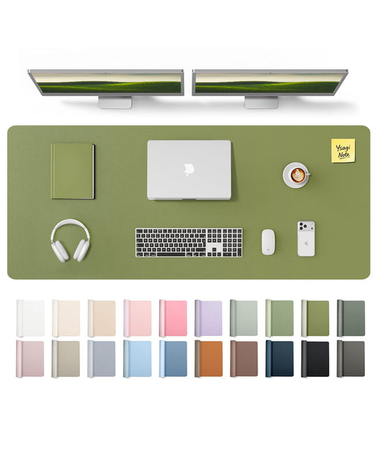 YSAGi Leather Desk Pad Protector, Office Desk Mat, Large Mouse Pad, Non-Slip PU Leather Desk