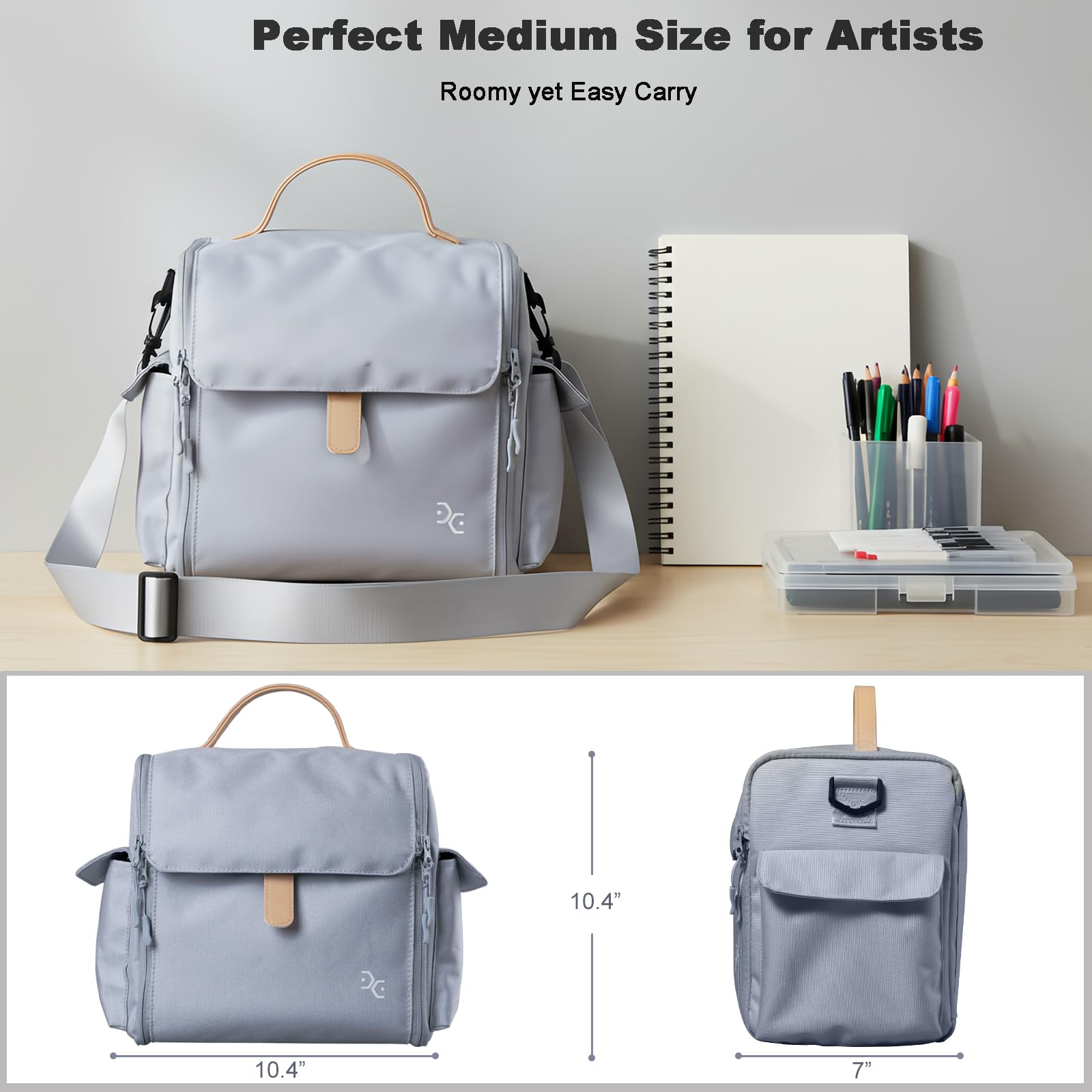Togood Storage Tote Bag for Marker Pens Brush Pen Coloring Pencils Books Art and Crafts Supplies