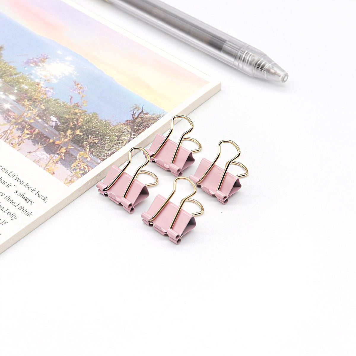 YCVIORING Mini Binder Clips, 100 Pack, Light Pink, 15mm (5/8 inch), Office, Home, School, Crafts