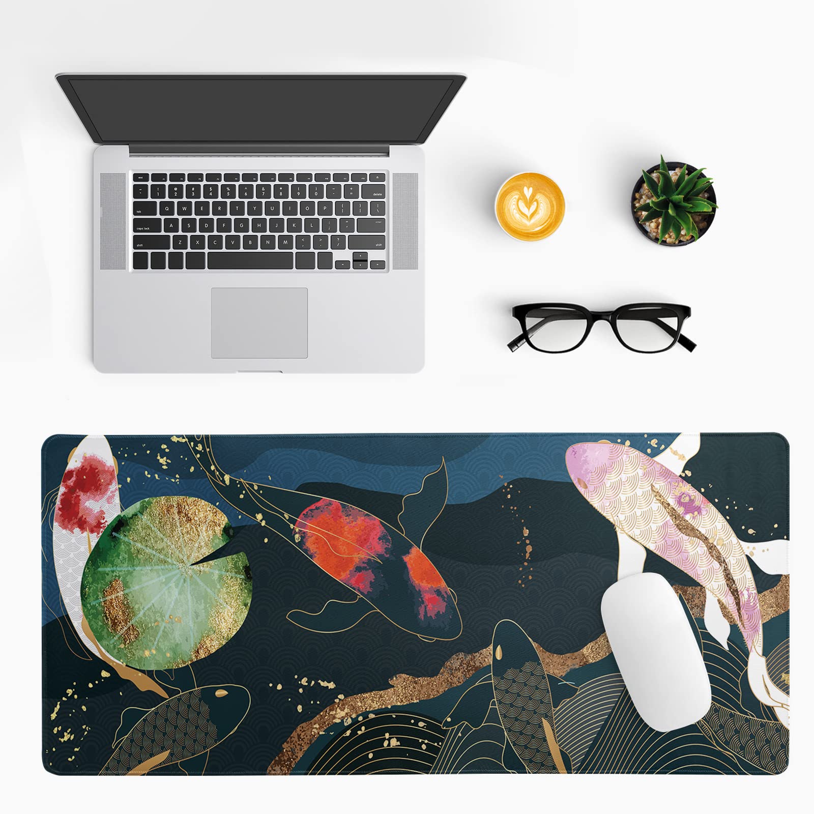 Japanese Gaming Mouse Pad XL - Extended Large Mouse Mat Desk Pad, Stitched Edges Mousepad, 3mm
