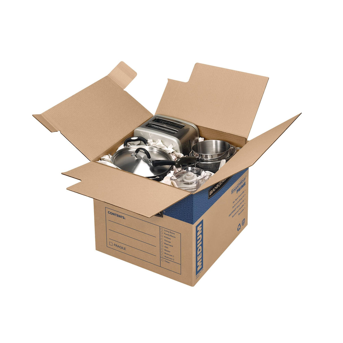 Bankers Box 8-Pack Medium Prime HD Moving Boxes with Reinforced Handles