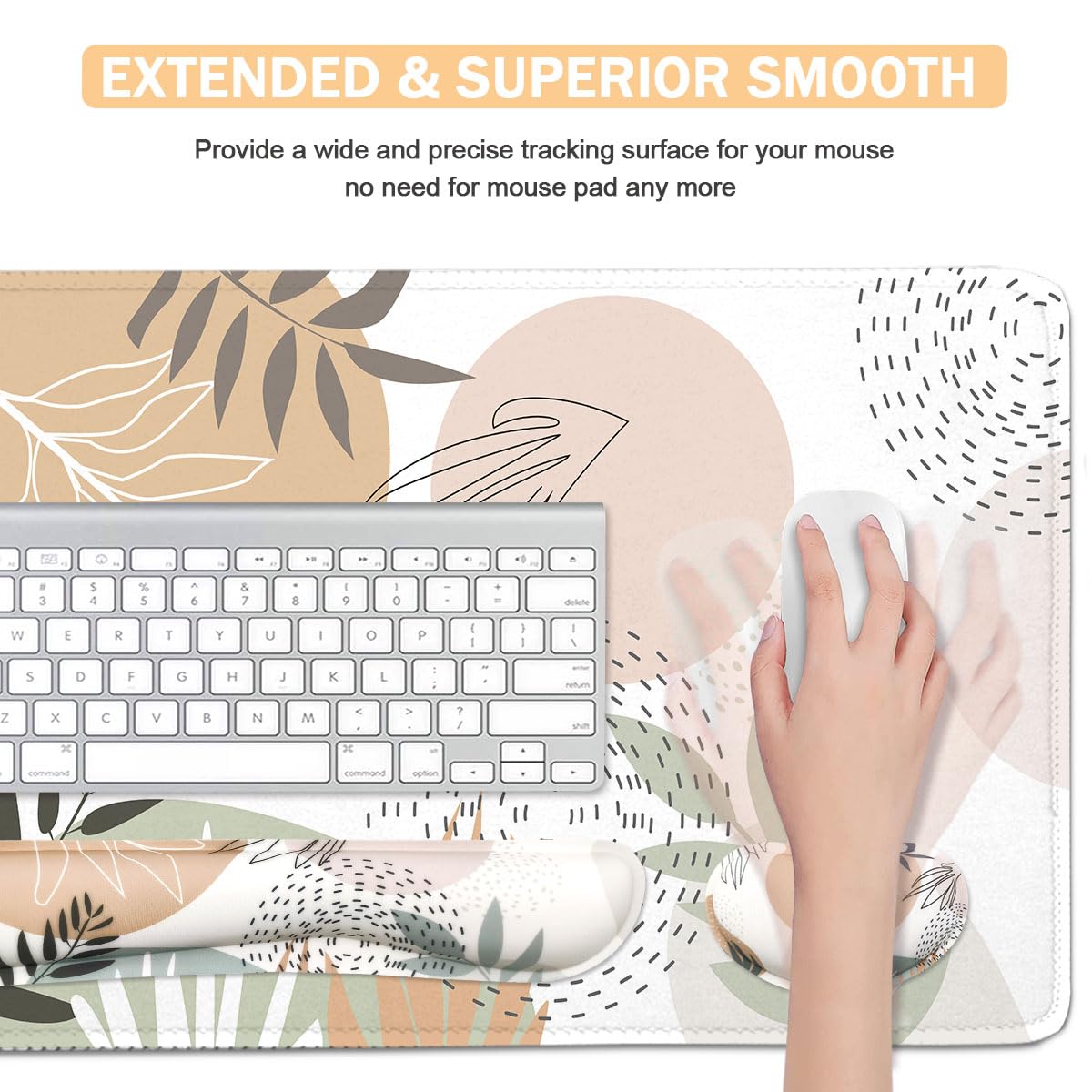 Keyboard Mouse Pad Set, Extended Mouse Pad+Keyboard Wrist Rest Support, Memory Foam Ergonomic Easy