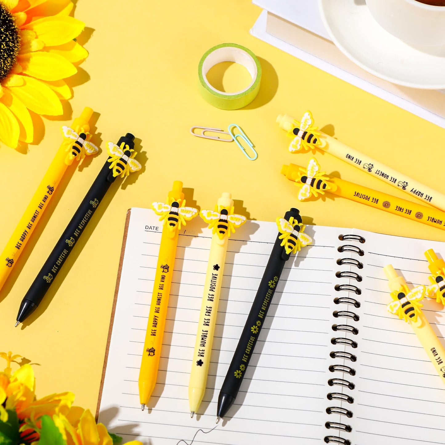 Jetec 30 Pcs Back to School Gifts Inspirational Bee Pens Cute Ballpoint Pens Bulk Employee