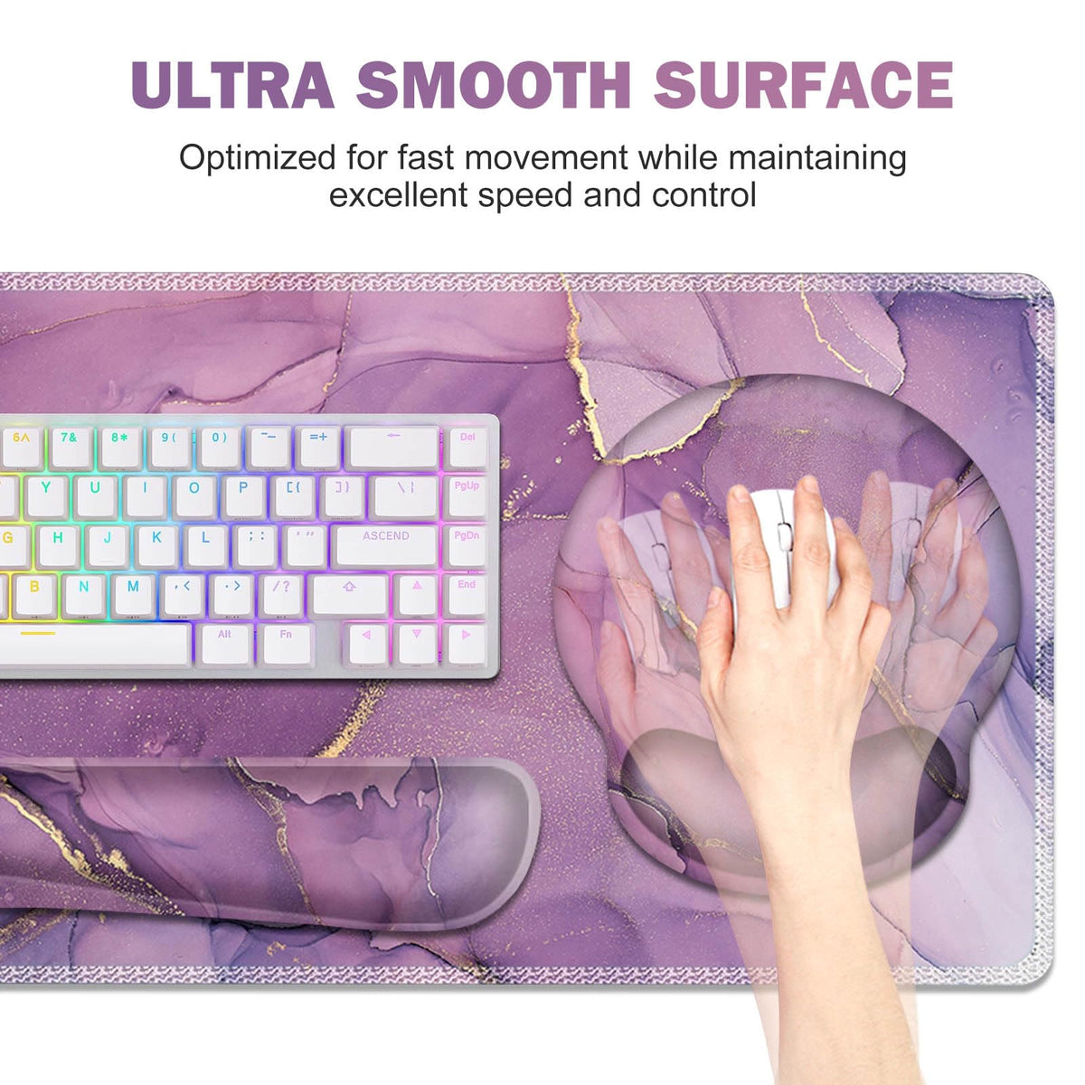 ToLuLu Desk Mat, XXL Large Mouse Pad Wrist Support Set，4 in1 Gaming Mousepad Desk Pad+ Ergonomic