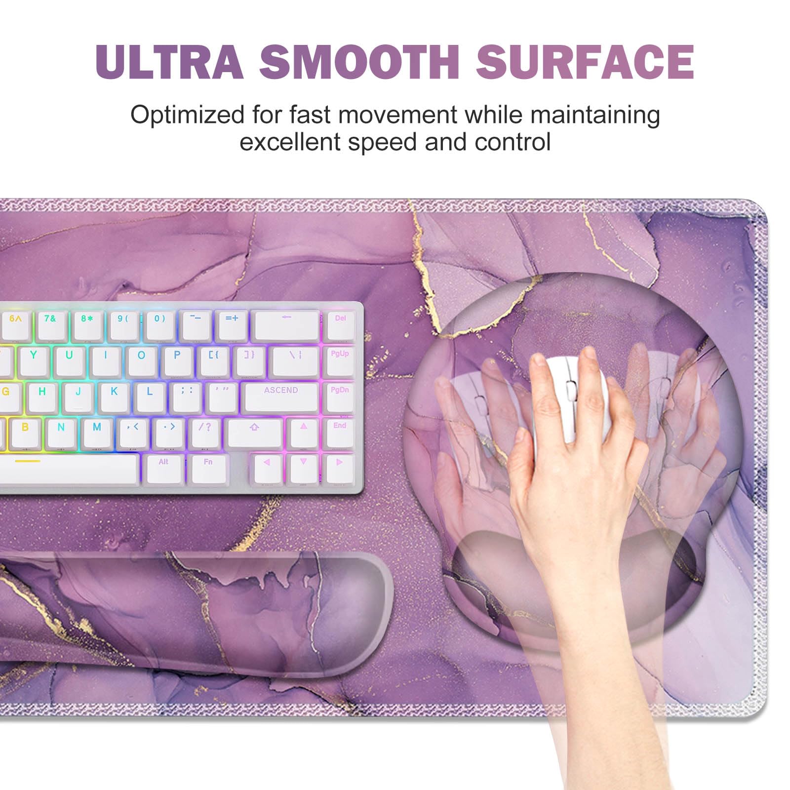 ToLuLu Desk Mat, XXL Large Mouse Pad Wrist Support Set，4 in1 Gaming Mousepad Desk Pad+ Ergonomic