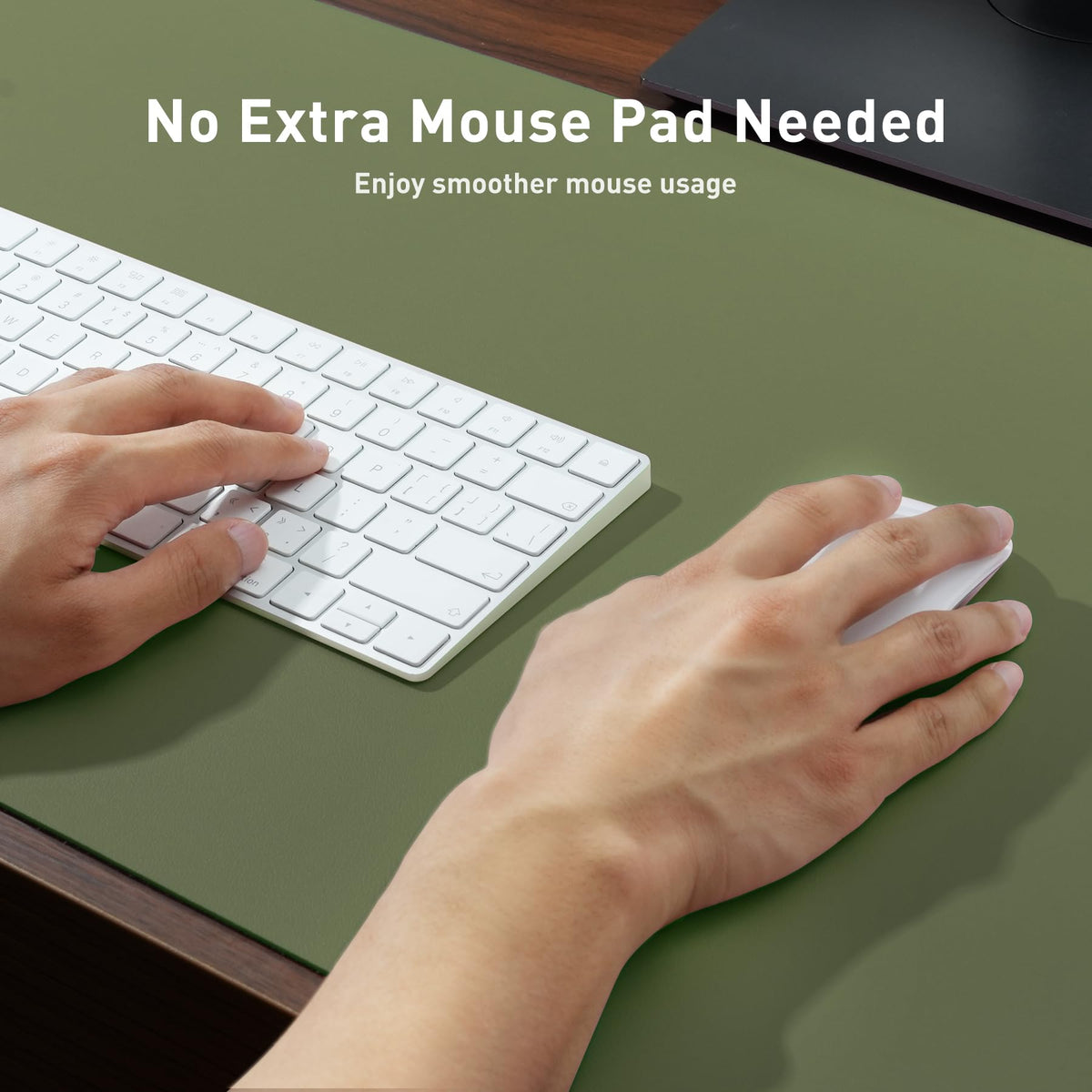 Aothia Faux Leather Desk Mat – Large Mouse Pad, Non-Slip PU Leather Blotter, Waterproof Writing