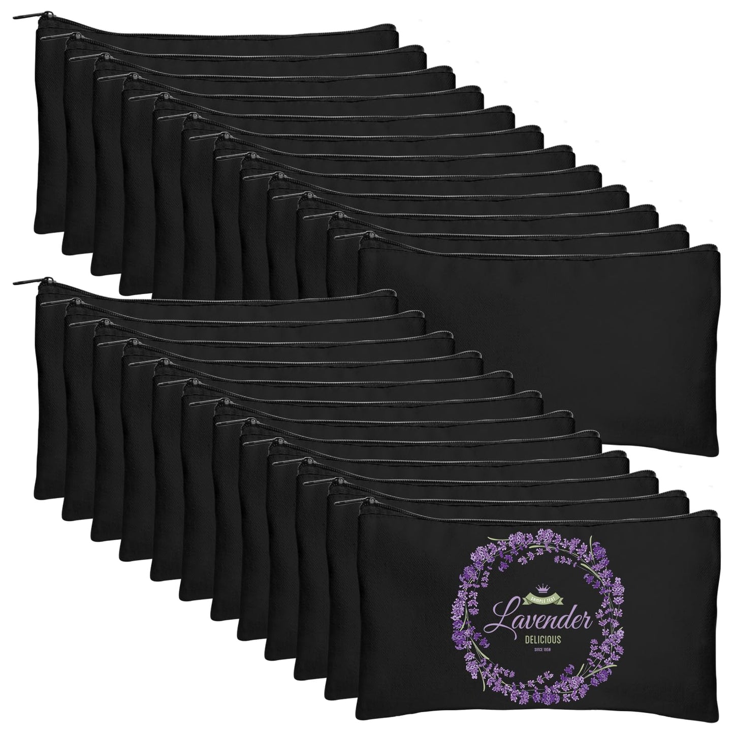 Legigo 24 Pack Black Canvas Makeup Bags DIY Craft Bag- Blank DIY Craft Bag Canvas Pencil Case