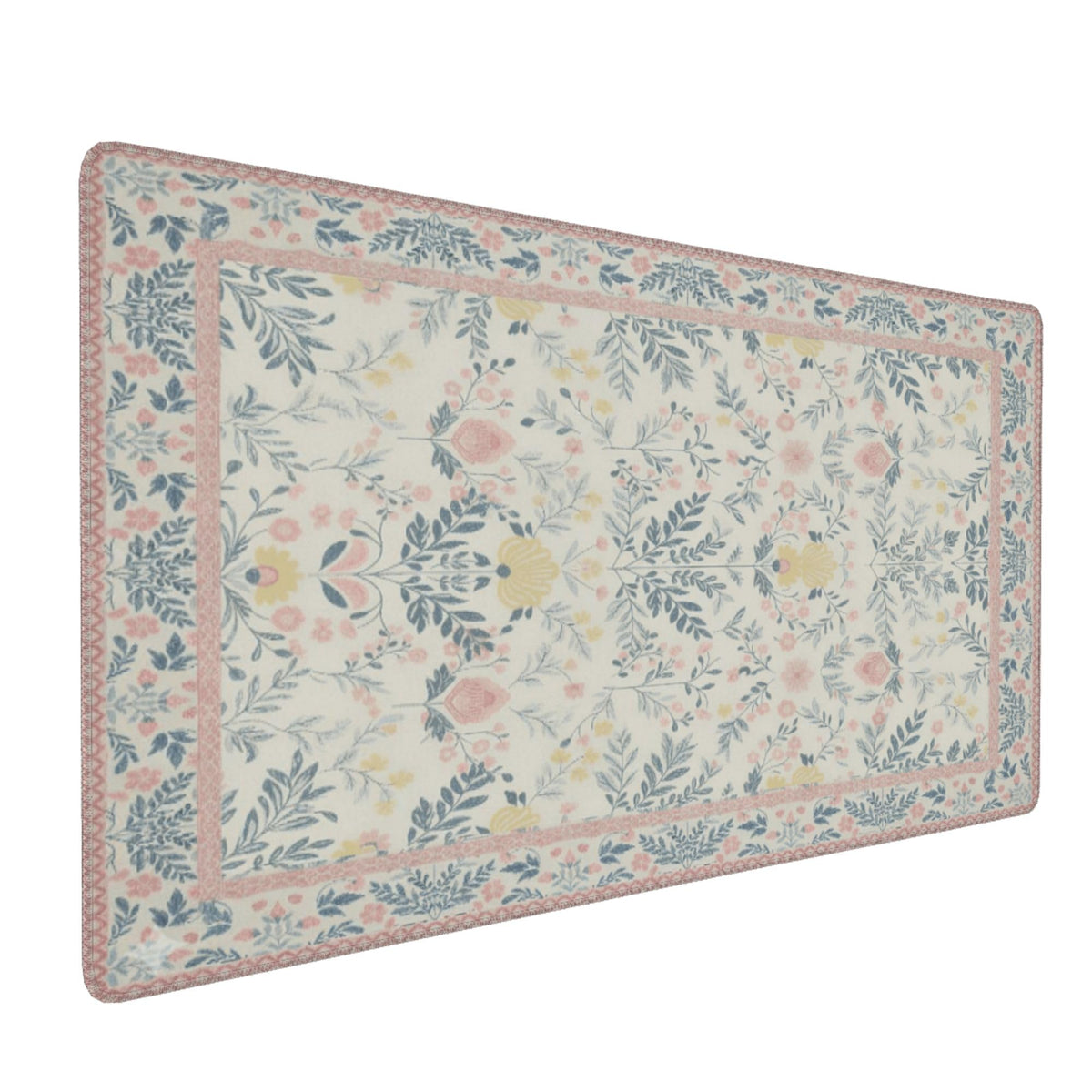 XXL Large Floral Mouse Pad - Pink Flower Desk Mat with Stitched Edges & Anti-Slip Base, Cute