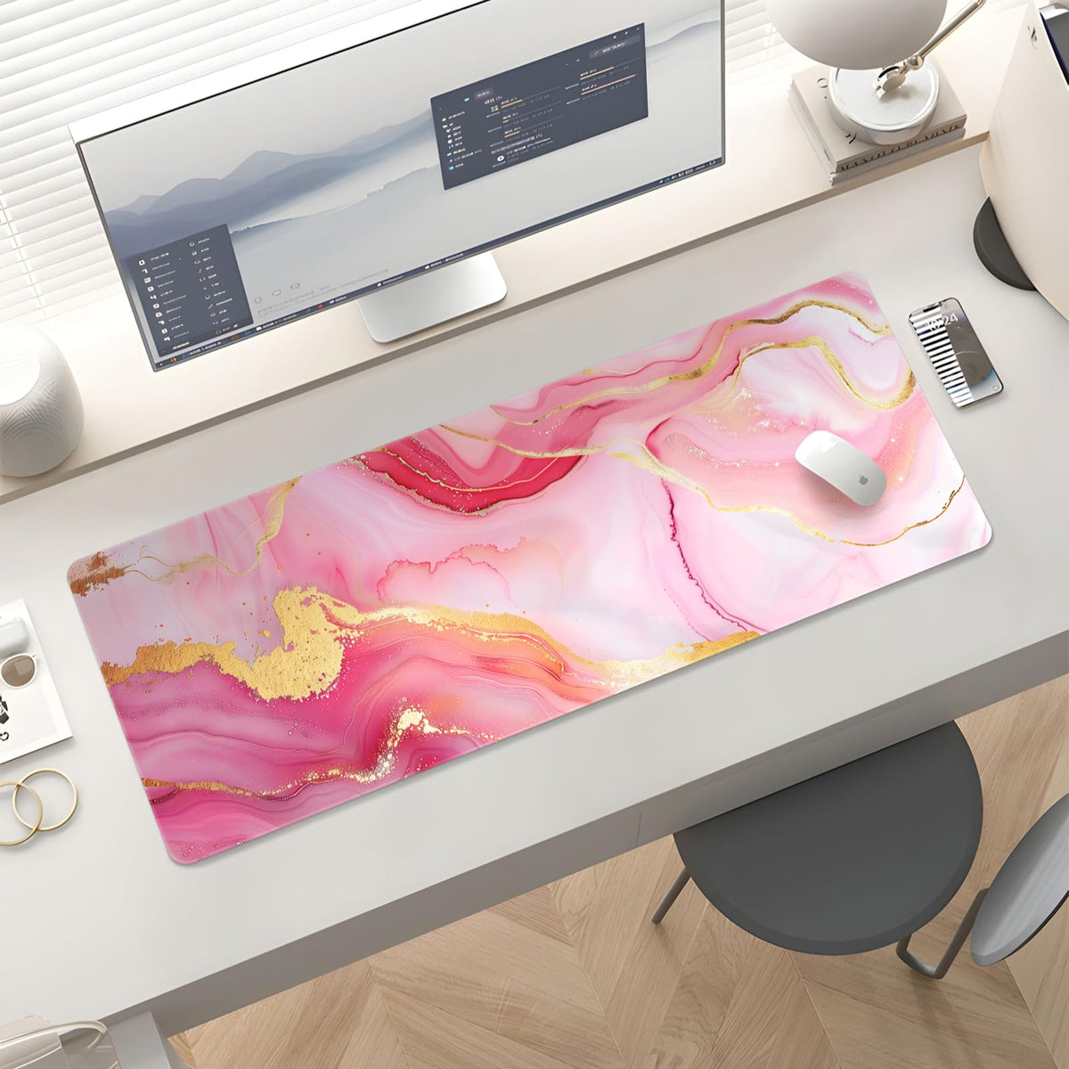 Stanoha Cute Desk Mat for Keyboard Desktop Extra Large Mouse Pad, Marble