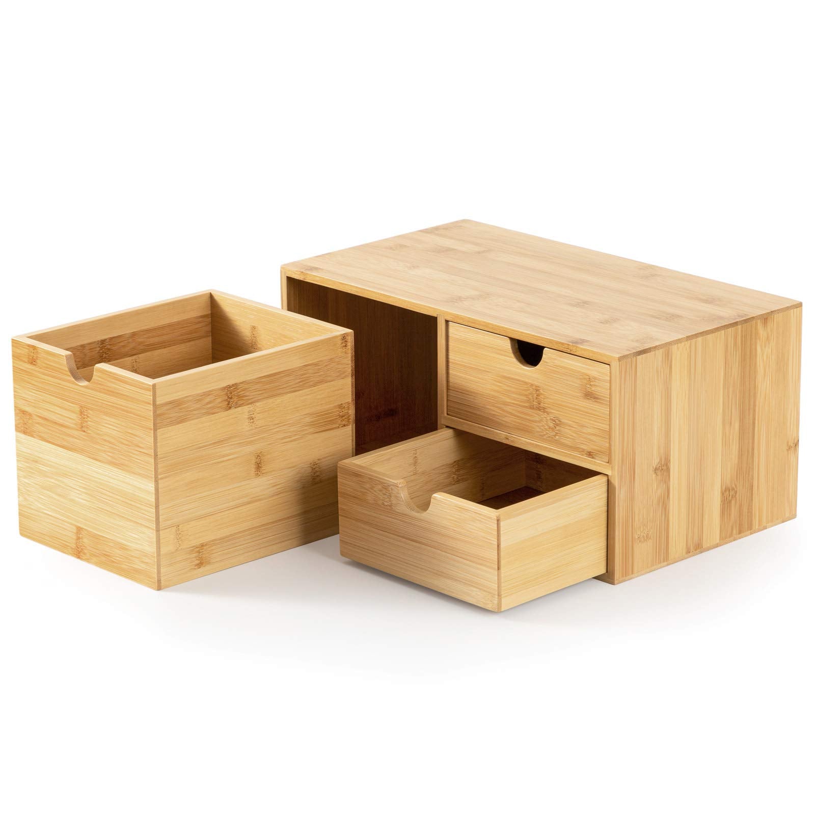 Bamboo Desk Drawer Organizer, Desktop Organizer with Drawers(3 Drawers)