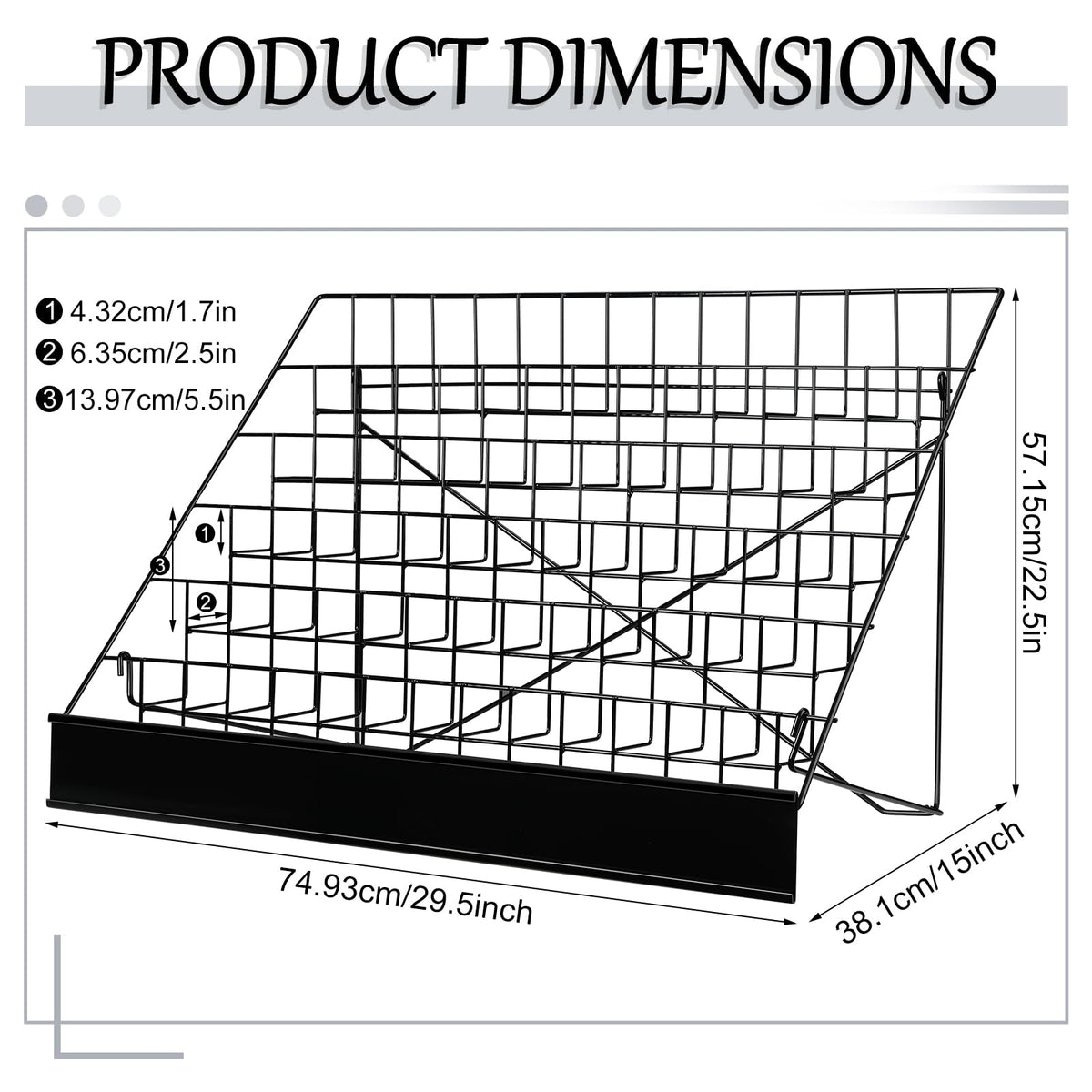 Queekay 6 Tier Wire Countertop Rack black Comic Book Holders Wide Wire Magazine Rack Tabletop