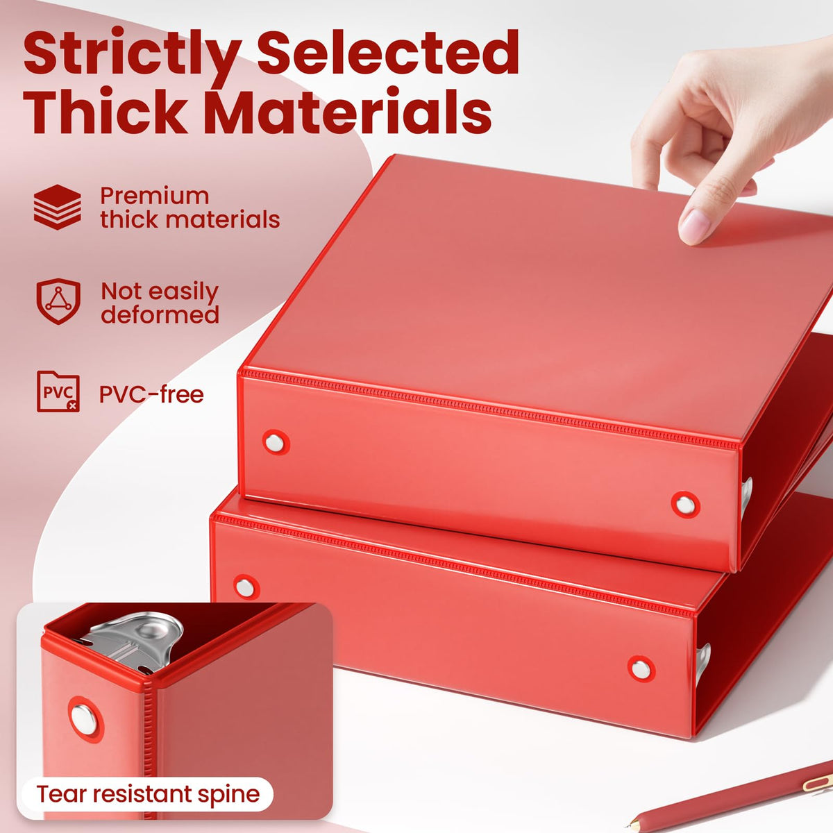 SUNEE 2 Inch Binders 3 Ring 6 Pack, Clear View Three Ring 2" Binders PVC-Free (Fit 8.5x11 Inches)