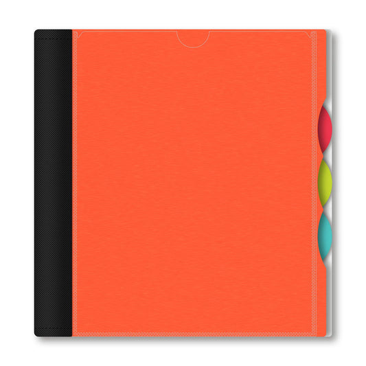 IQ+ iScholar 3-Subject Poly Cover Wirebound Notebook, College Ruled, 11 x 8.5 Inch, 150 Sheets