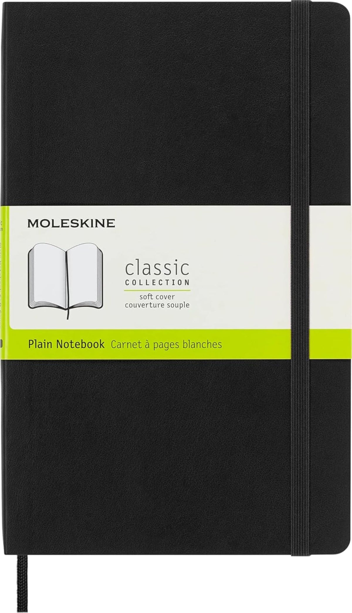 Moleskine Classic Notebook, Soft Cover, Large (5" x 8.25") Plain/Blank, Black, 240 Pages