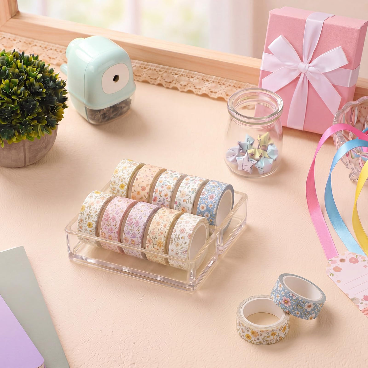 YooNotee 12 Rolls Floral Washi Tape Set,Vintage,Little Flowers