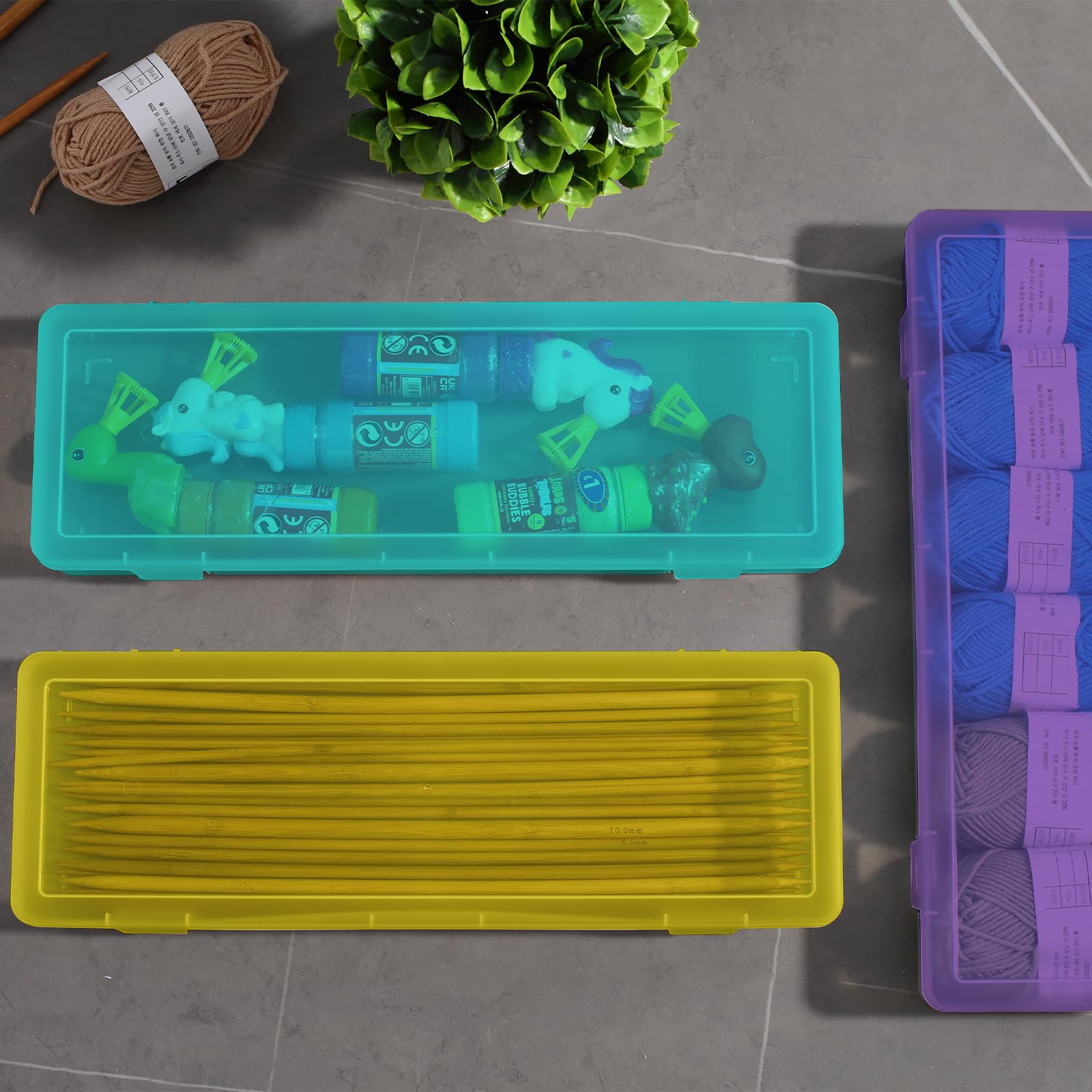 novelinks Plastic Pencil Boxes and Small Plastic Containers with Lids