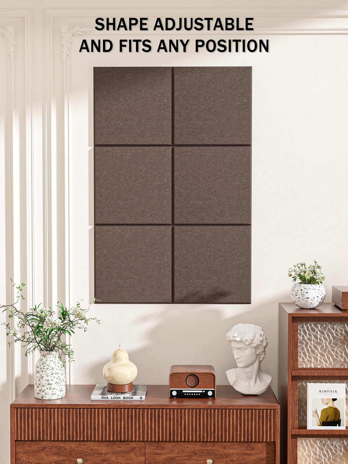 Hsurbtra Large Cork Board for Wall 36 x 24 Inch, 6 Pack Felt Bulletin Notice Board with Pushpins