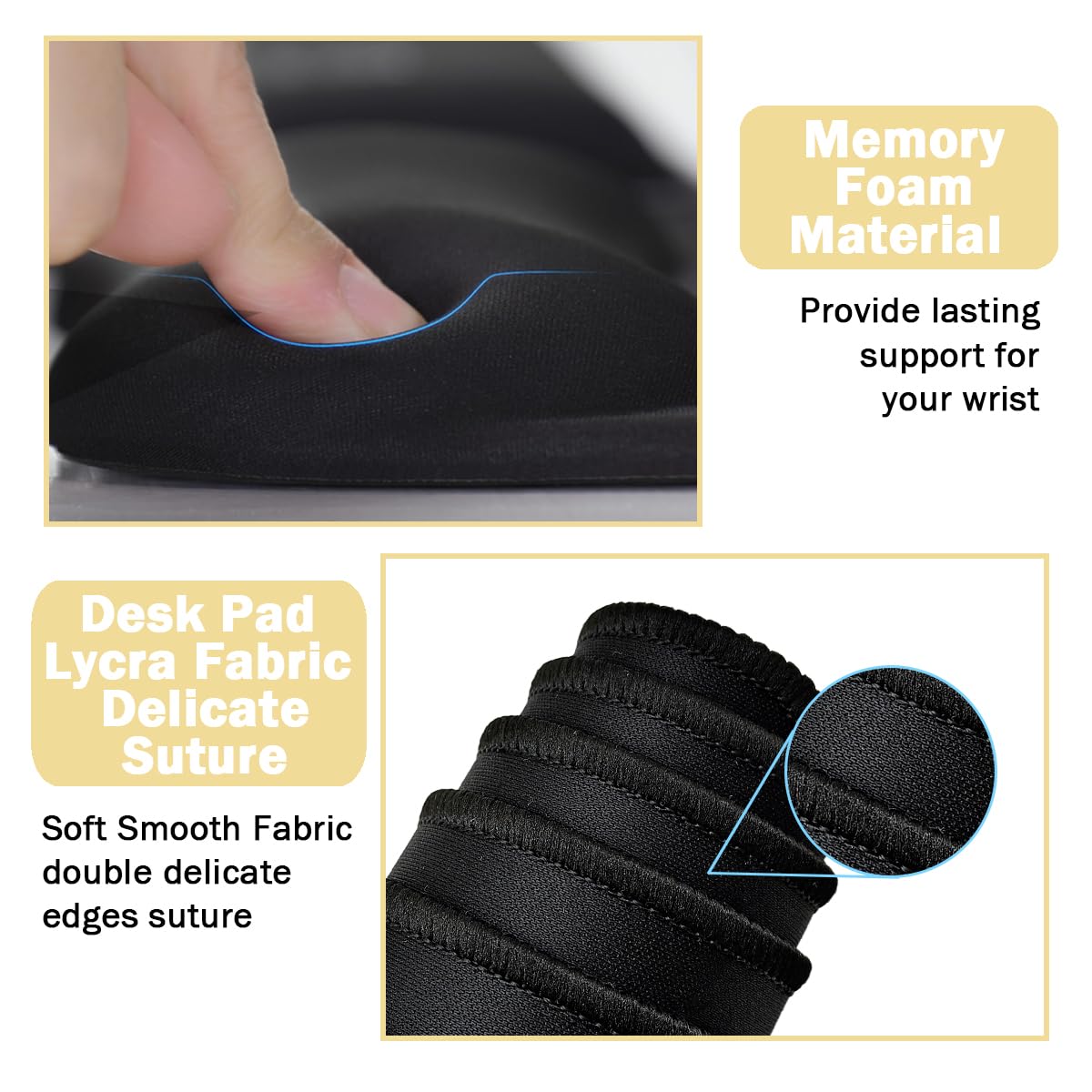Keyboard Wrist Rest Large Mouse Pad Wrist Support for Computer, 4 in 1 Memory Foam Keyboard Pad