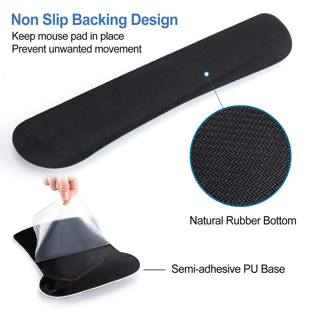 Keyboard Wrist Rest Pad Ergonomic Mouse Pad Set, ToLuLu Mouse Pad for Computer Laptop, Non Slip