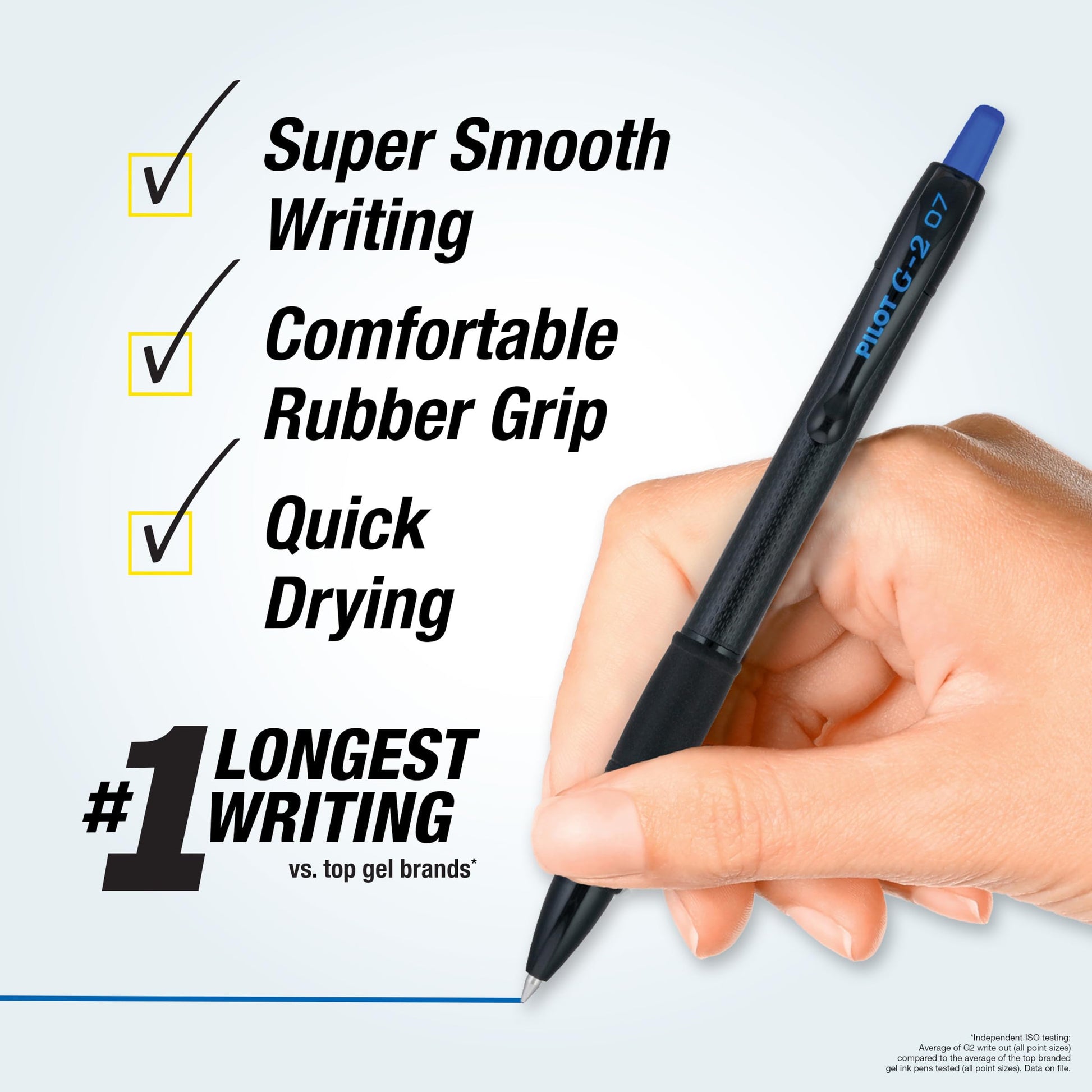 PILOT G2 Edge Blue Gel Roller Pens, Fine Point 0.7 mm, 12Pk