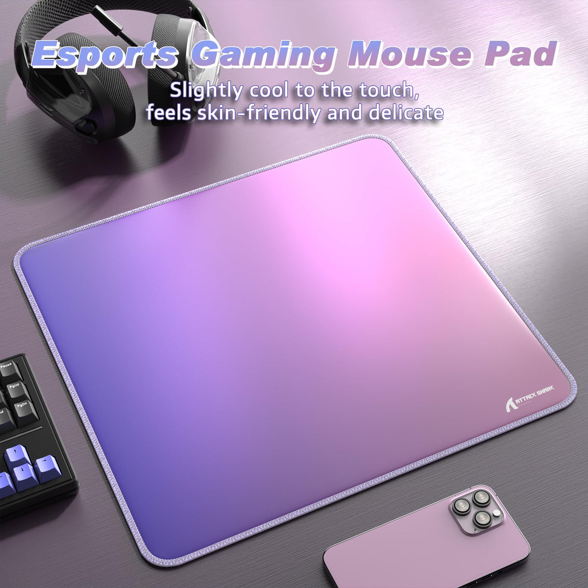 ATTACK SHARK CM03 Pro Gaming Mouse Pad for Esports Speed Waterproof Surface Stitched Edges and