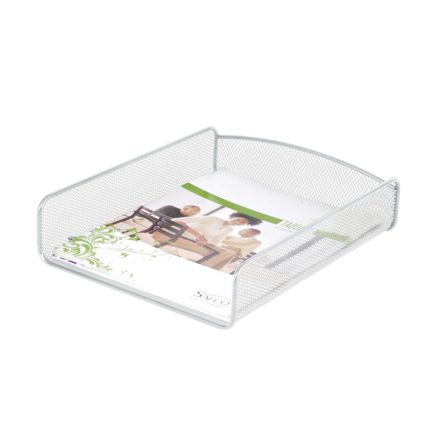 Safco Onyx Mesh Single Tray Desktop Organizer | Heavy Duty Steel | Powder Coat Finish | 11.75 x