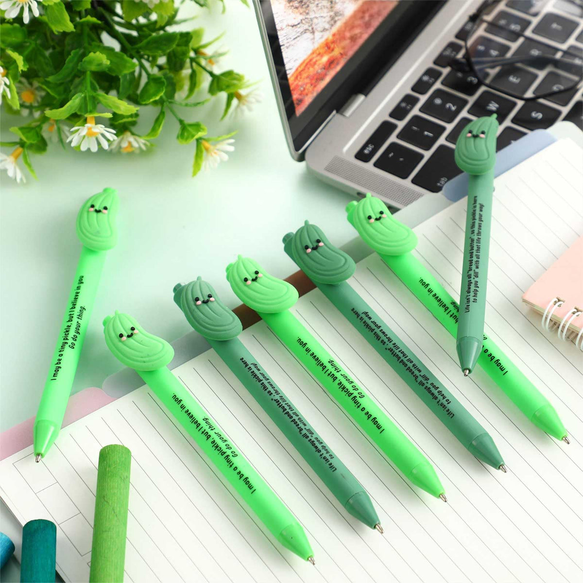 50 Pcs Positive Funny Pens Affirmation Gifts Bulk for Adults, Pickle