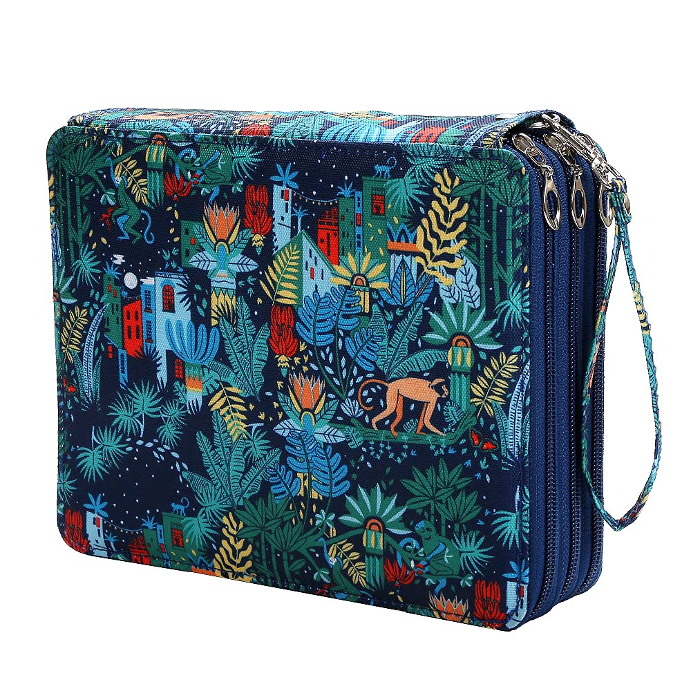 Lbxgap Jungle pencil case 120 Slots Oxford Fabric Pencil Case Slot Holds Pen Pencil Bag Organizer