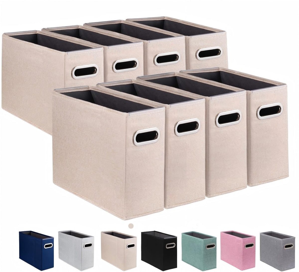 ComfortKeeper 8 Pack Letter Size File Storage Box Collapsible，Fabric Hanging File Folders