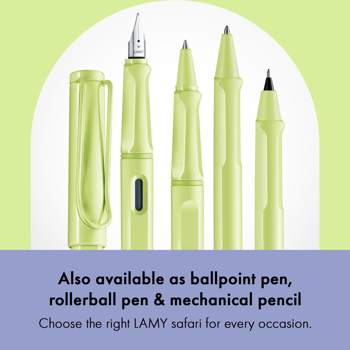 LAMY safari springgreen - Fountain Pen with ergonomic grip & polished Left-Handed steel nib (LH) in