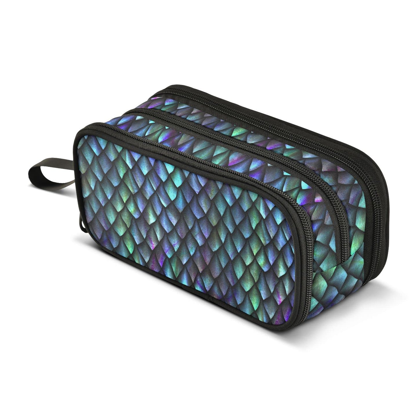 Sletend Pencil Case Dragon Scale 3 Compartments Pencil Pouch