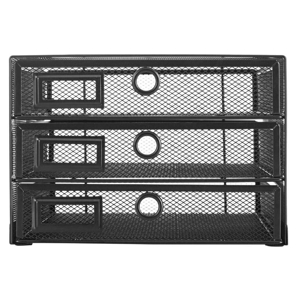 Annova Desk Organizer Wire Mesh 3 Tier Sliding Drawers Paper Sorter/Multifunctional/Premium Solid