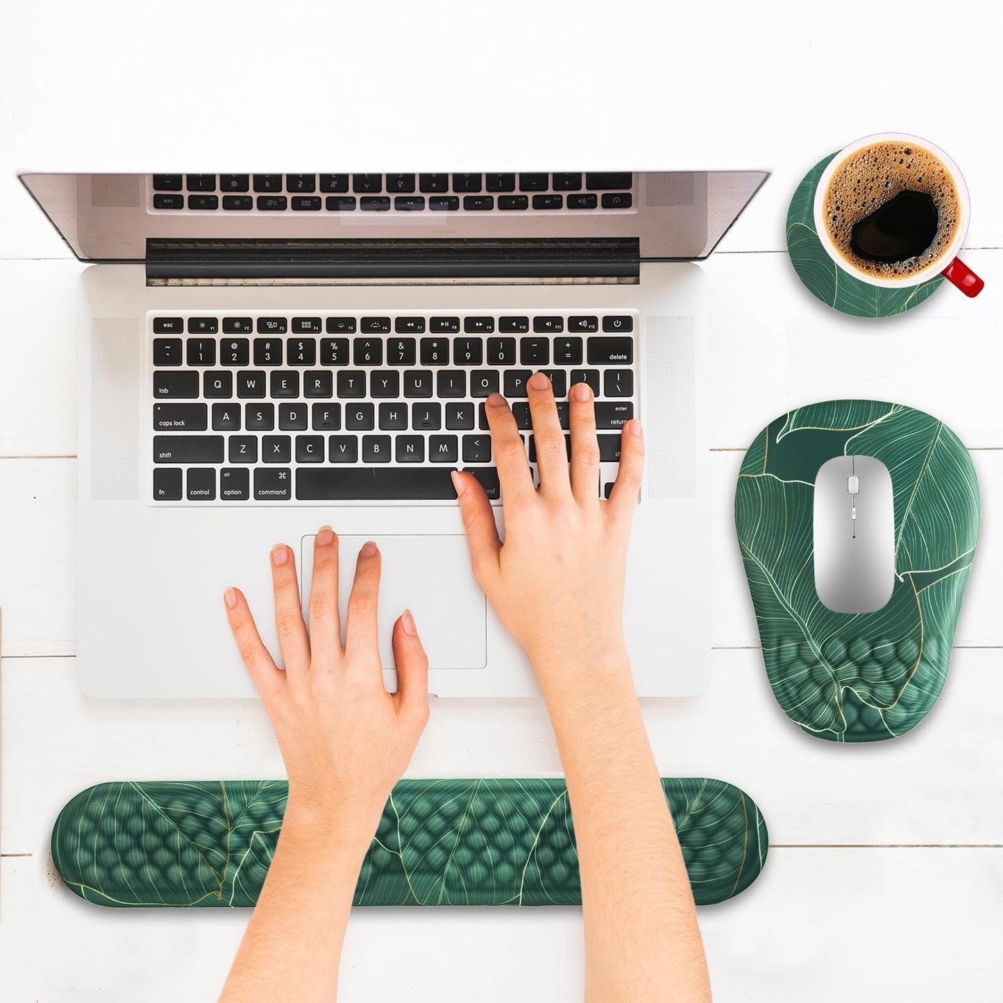 Hasinart Ergonomic Mouse Pad and Keyboard Wrist Rest with Massage Design, Space-Saving Mouse Pad