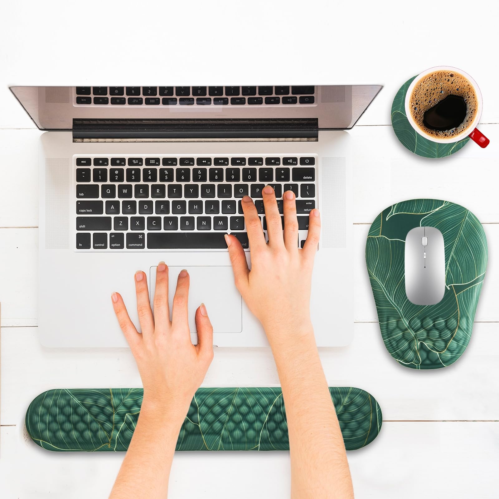 Hasinart Ergonomic Mouse Pad and Keyboard Wrist Rest with Massage Design, Space-Saving Mouse Pad