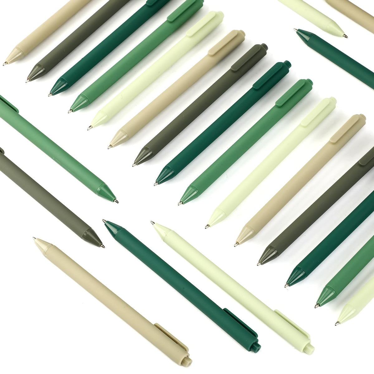 Dinifee 50 Pcs Ballpoint Gel Pens Bulk Retractable, Green Series