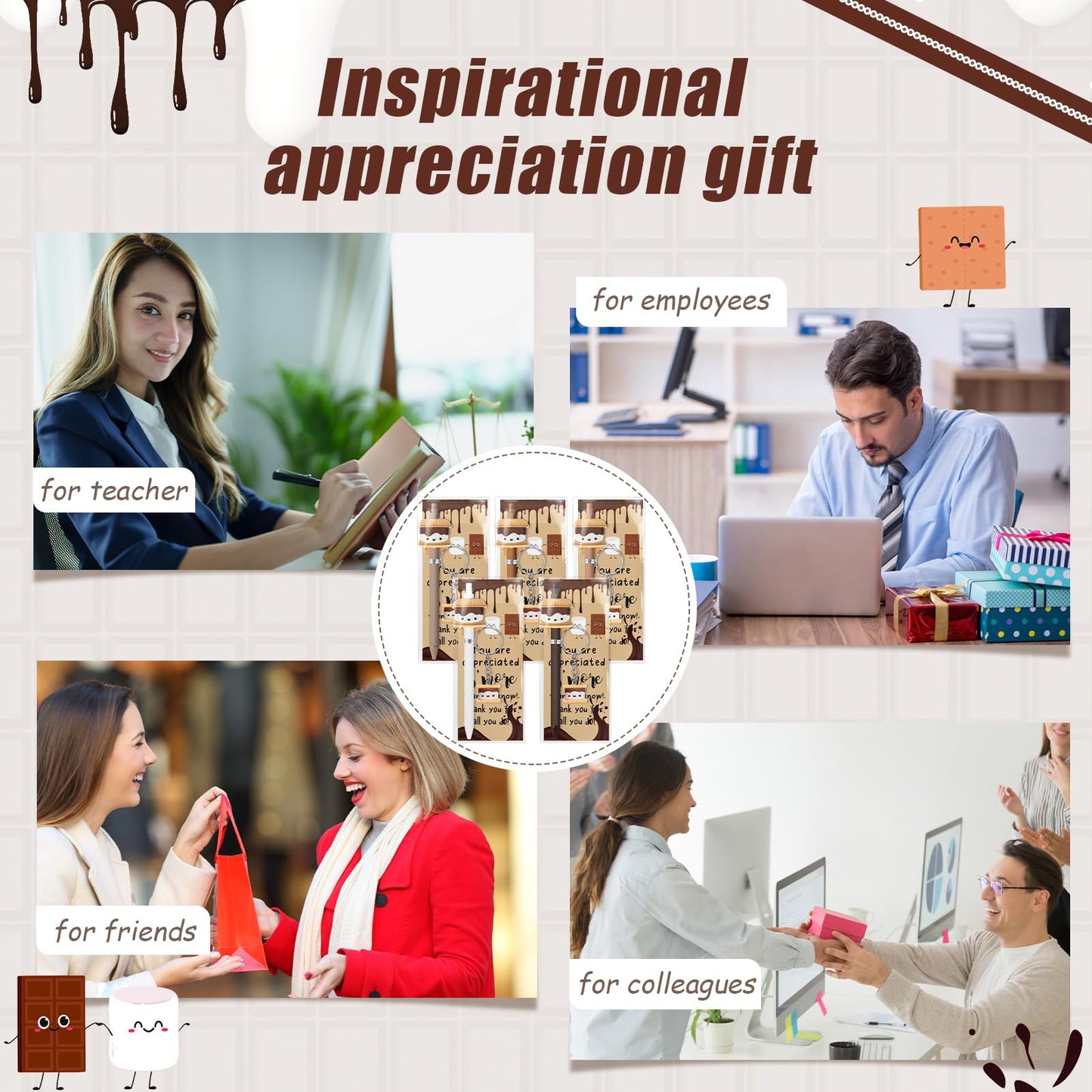 Sayglossy 100 Set Back to School Gifts Bulk Inspirational S'more Gifts Pens