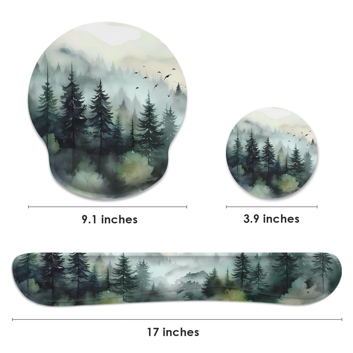 Britimes Ergonomic Mouse Pad Set with Wrist Rest, Green Mountain