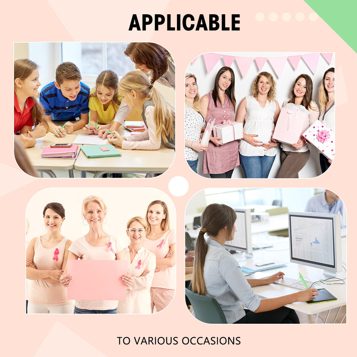 Teling 100 Pcs Ballpoint Pens Retractable Comfortable Cute Stylish Writing Pens in Medium Point 1.0