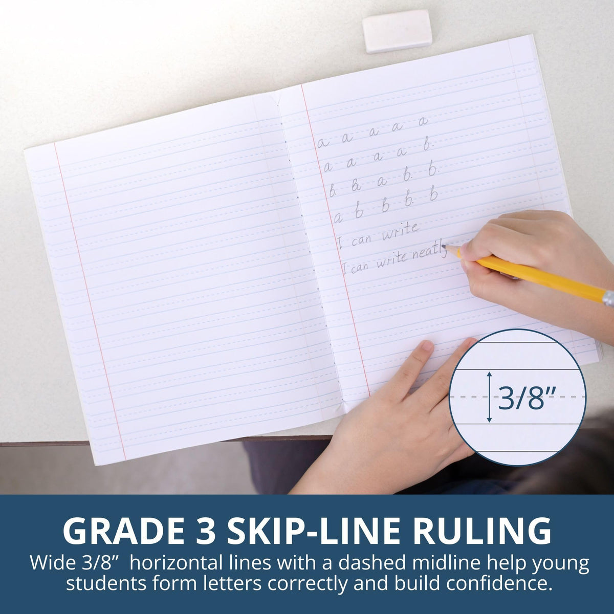 ROARING SPRING Primary Composition Book, Handwriting Notebook for Kids (K - 3rd Grade), Grade 3