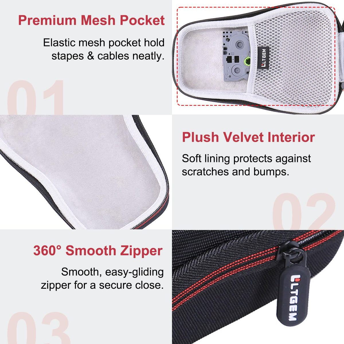 LTGEM Case for Brother P-Touch PTH110BP/PTH110/PTH111/PTE110 Label Maker