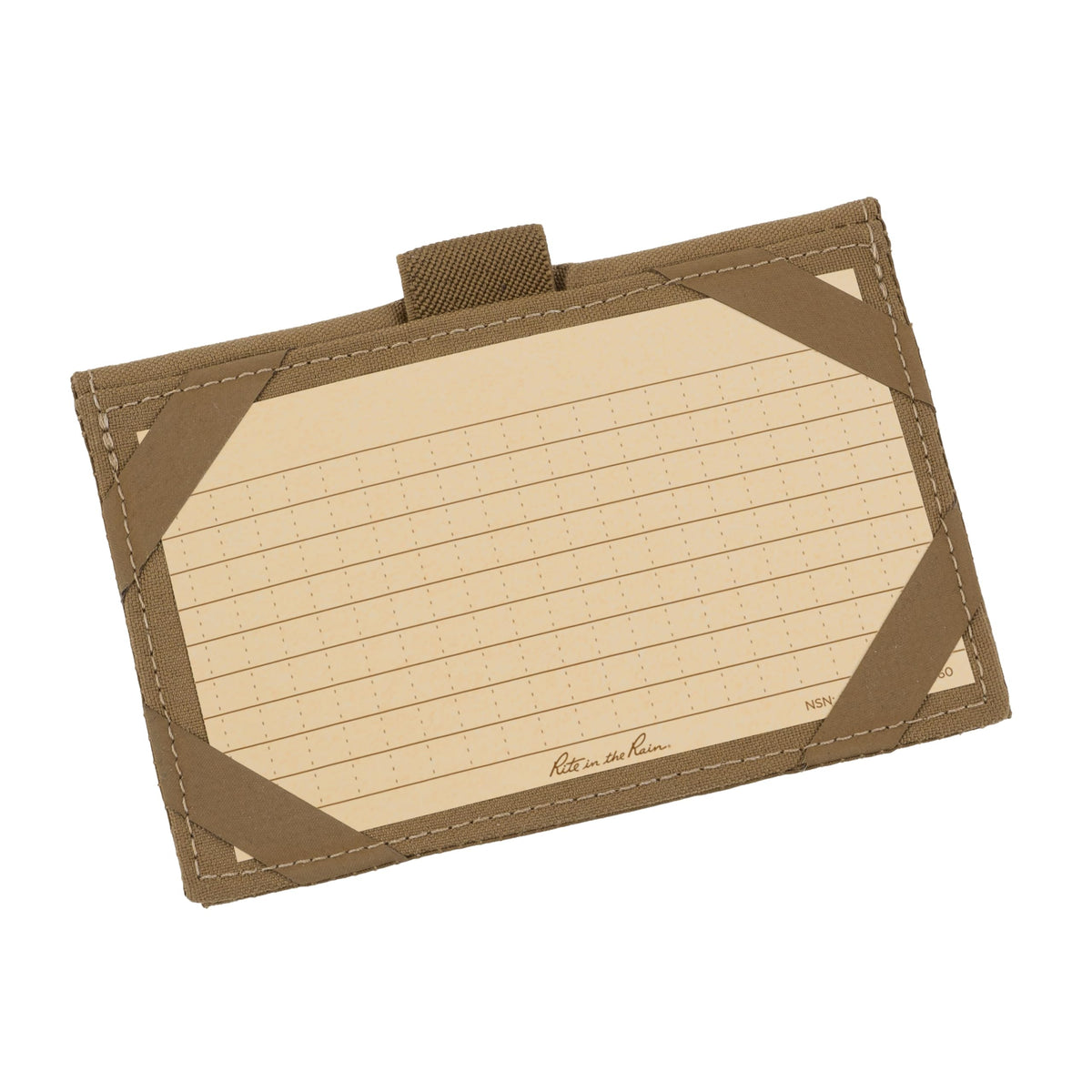 Rite in the Rain Weatherproof Index Card Wallet: Tan CORDURA® Fabric Cover, 25 Tan 3" x 5" Index