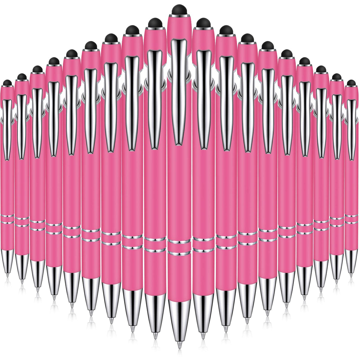 Zonon 38 Pcs Stylus Ballpoint Pens, Metal Rubberized Grip, Hot Pink