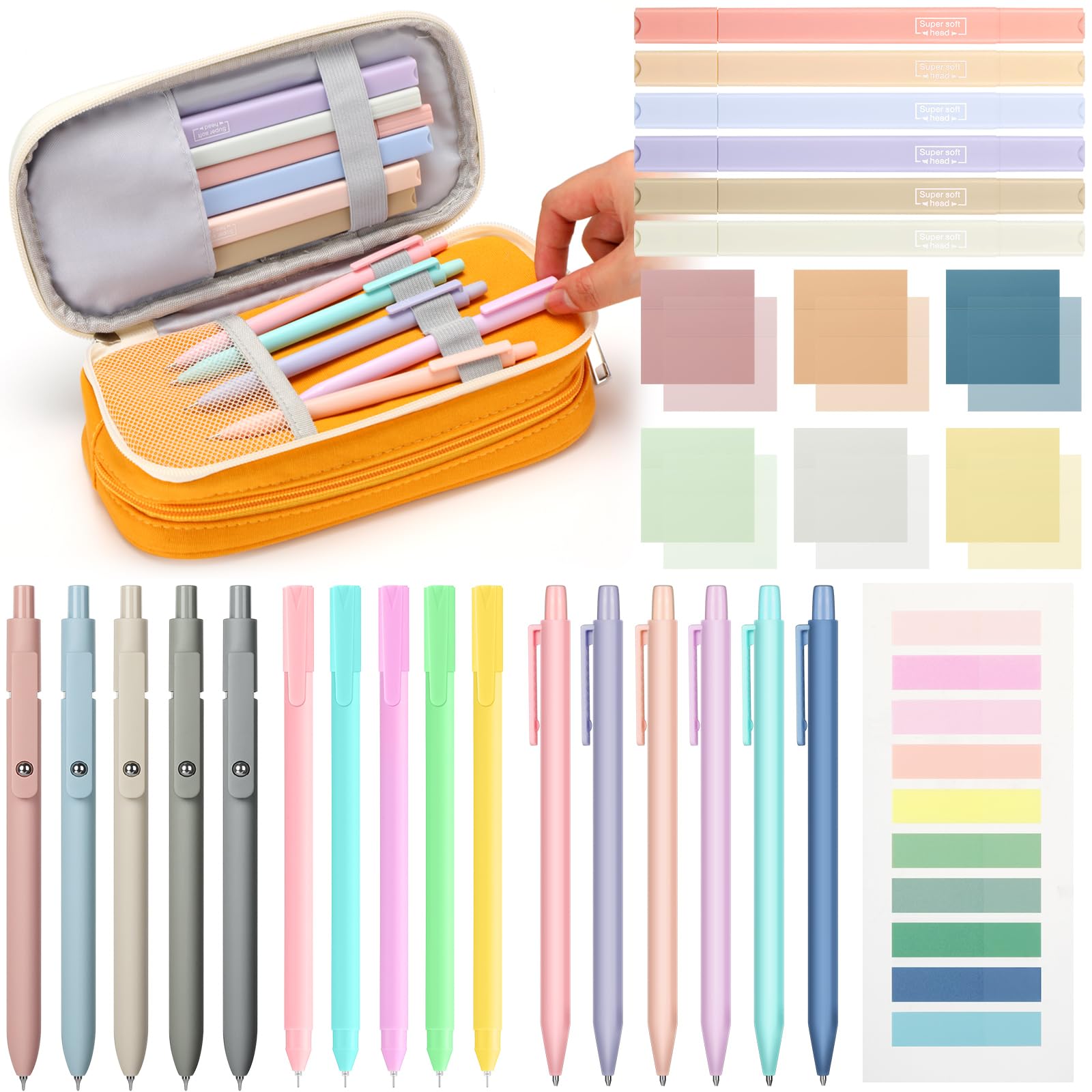 Lincia 30 Pcs Aesthetic School Supplies for Stationary Essentials, Yellow