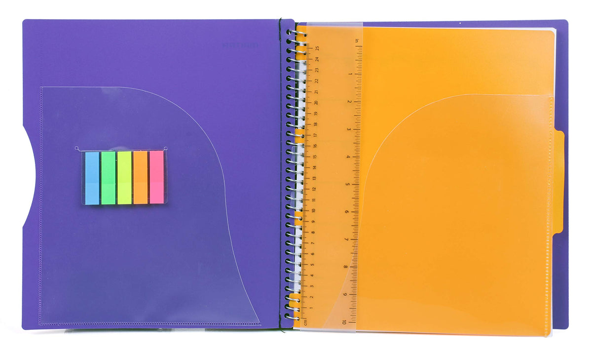 Mintra Office Durable PREMIUM Spiral Notebook, ((Purple, 1 Subject, 8.5in x 11in)), Fabric Covered