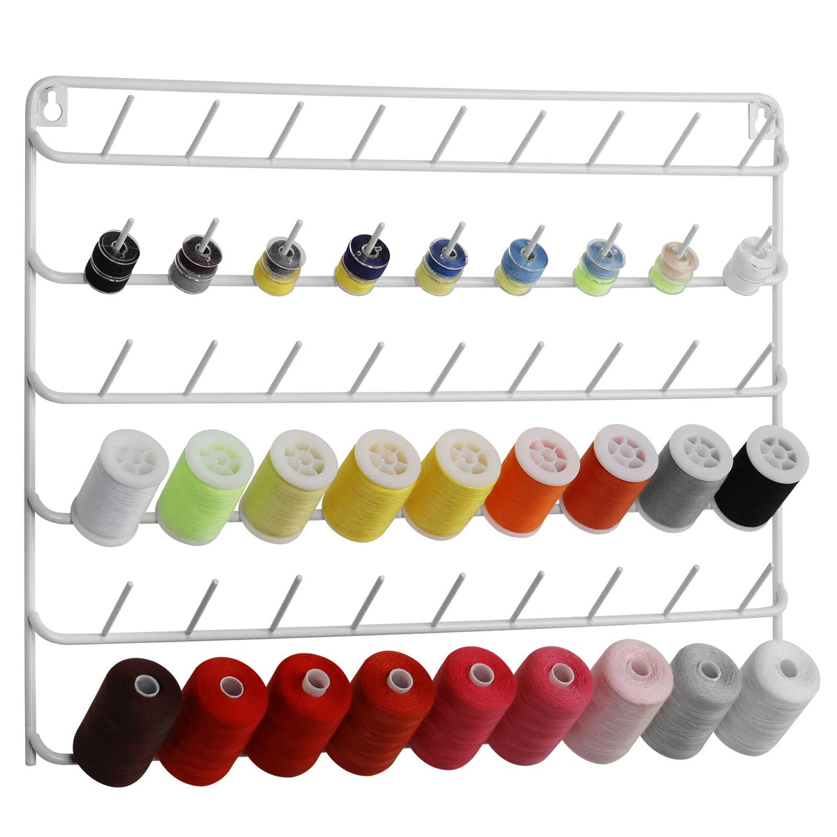 YBING Thread Holder Wall White, 54-Spool Sewing Thread Rack