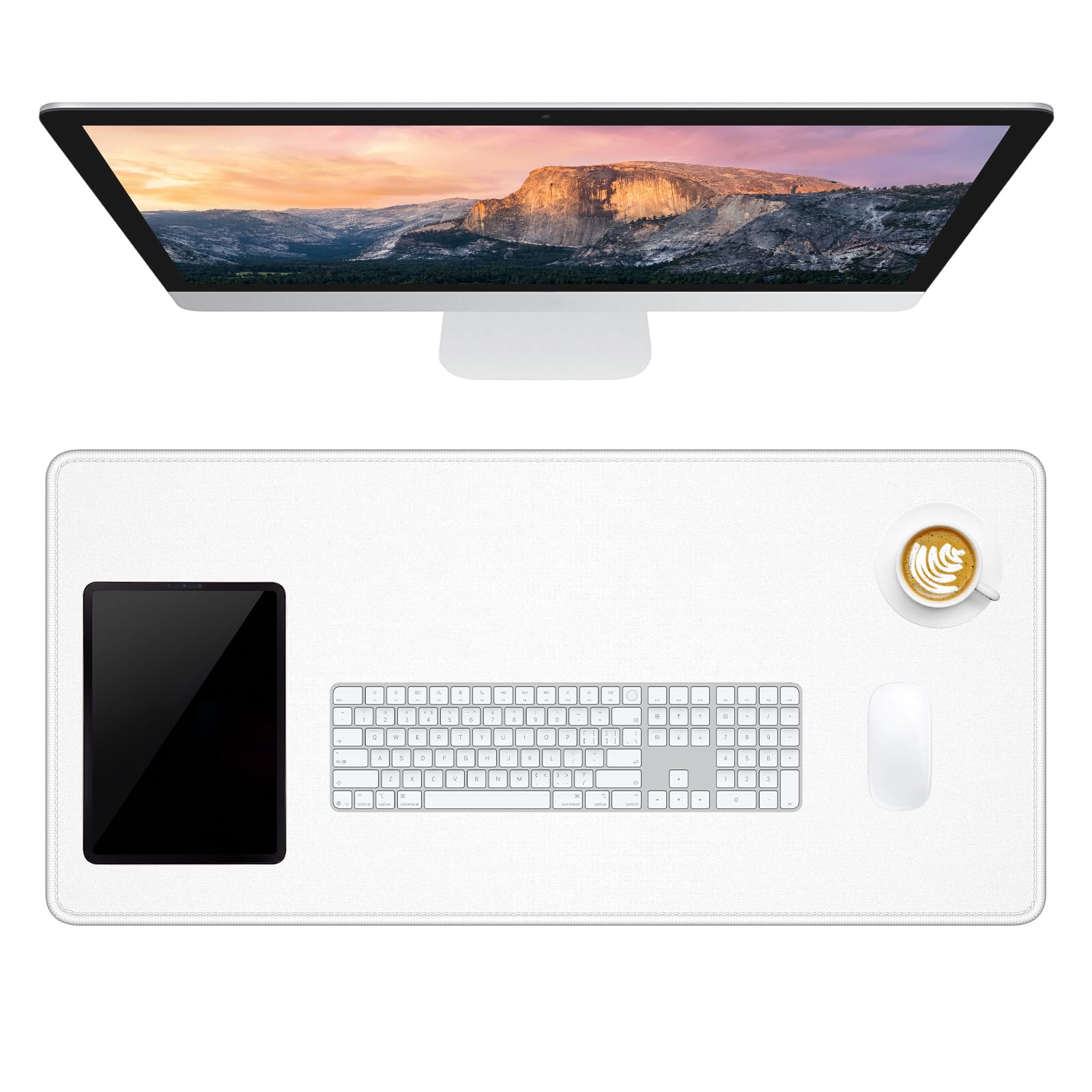 Dapesuom Large Gaming Mouse Pad, Extended Mouse Mat with Stitched Edges, Full Size Keyboard Pad