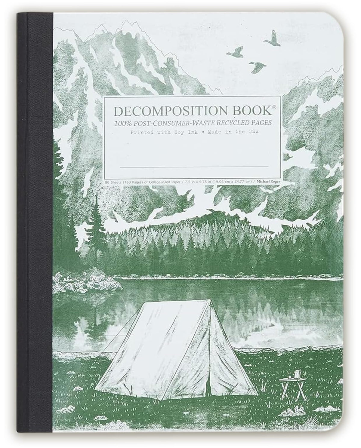 Decomposition Mountain Lake College Ruled Composition Notebook - 9.75 x 7.5 Journal with 160 Lined