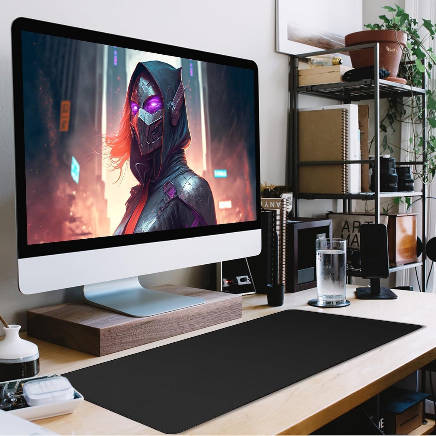 Large Gaming Mouse Pad with Extended Stitched Edges, 35.4x15.7 Inch Durable Non-Slip Natural Rubber