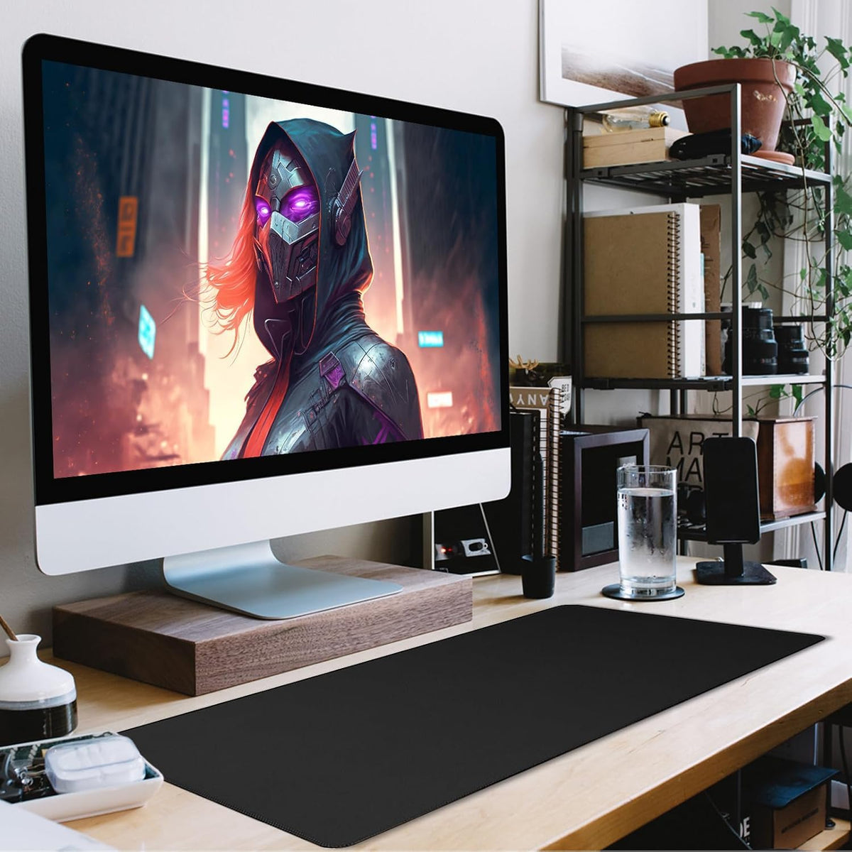 Large Gaming Mouse Pad with Extended Stitched Edges, 35.4x15.7 Inch Durable Non-Slip Natural Rubber